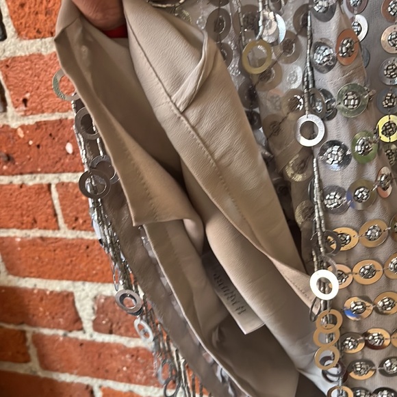 French Connection Dress Mini ‘Cindy Sparkle’ Scoop Neck Silver Size 6 - Picture 9 of 9